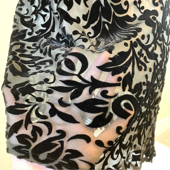 Y2K Black silk velvet burnout chemise, Victoria’s Secret size M - Picture 3 of 14